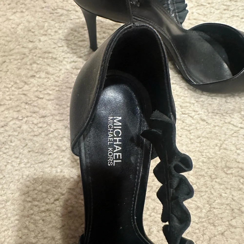 MICHAEL Michael Kors Black Ruffle Heels